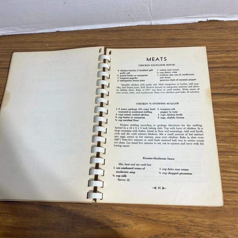 Excelsior House 1968 Vintage Cookbook Jessie Allen Wise Garden Club Jefferson TX